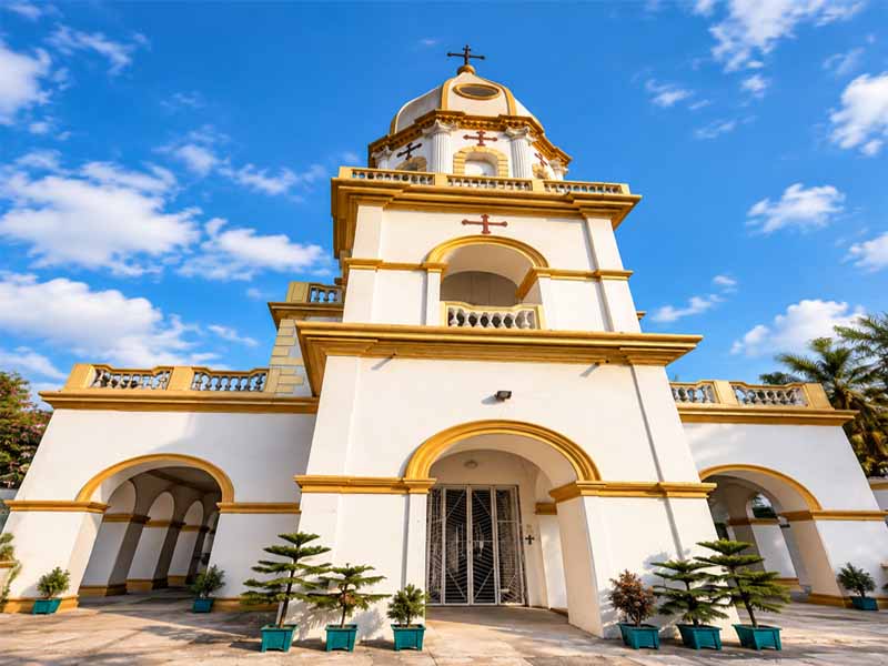 Armenian Church of the Holy Resurrection in Dhaka, Bangladesh featuring historic European-style architecture, elegant tower details, and a preserved heritage landmark representing the multicultural history of Old Dhaka.